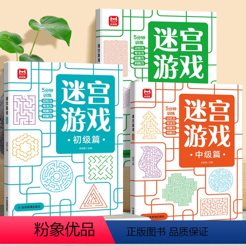 迷宫游戏训练书 [正版]迷宫游戏训练书 全套3册 初级中级高级篇专注力训练迷宫书6岁以上让孩子开动脑筋的书大冒险儿童趣味