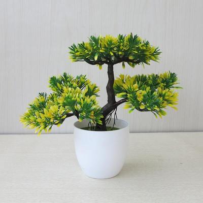 敬平仿真植物假绿植室内装饰品塑料盆栽假花盆景家居工艺品餐桌小摆件灵芝树黄色-