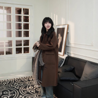 双面羊毛大衣春秋冬娃娃领显瘦中长款毛呢韩版小个子时尚百搭宽松