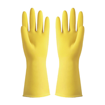 匹牧 PM-ST-G065 乳胶手套 天然乳胶黄色清洁浸绒*L码80g 12双/打 单位:双(单双不发货)