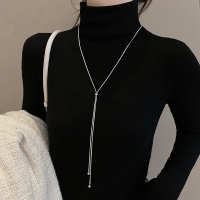 钛钢不掉色长款项链女2023新款设计感百搭秋冬毛衣链高级配饰送女朋友老婆情人节七夕生日礼物