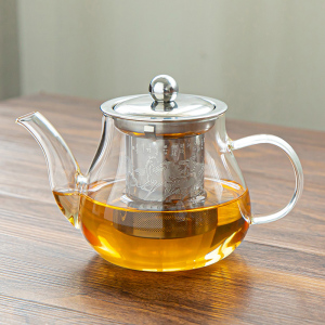 [补贴10%]高温玻璃茶壶可加热家用功夫茶壶茶具套装加厚过滤器泡花一壶泡茶