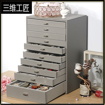 大容量首饰盒欧式公主韩国木质珠宝箱珠宝首饰品收纳盒礼物女三维工匠饰品盒