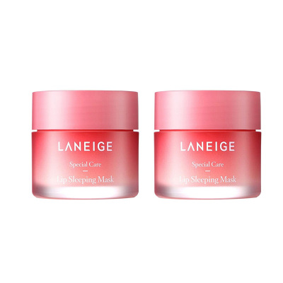 兰芝(Laneige)唇膜唇膏夜间滋润保湿祛死皮淡化唇纹护理草莓唇膏20g2瓶装-