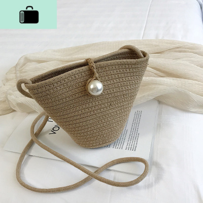 质感包包女包2020新款潮韩版洋气编沙滩包单肩包时尚编织斜挎包NEW LAKE 如图女士单肩包