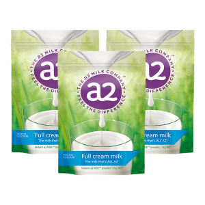 澳洲发/3袋装-澳洲a2进口全脂成人奶粉1000g/袋装 新西兰原产冲饮 学生青少年老人女士成人孕妇通用高钙奶粉