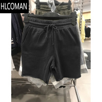 HLCOMANhm twelve男装2025夏装新款松紧腰宽松五分裤卷边短裤卫裤0967417