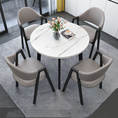 绵冠MIANGUAN洽谈桌椅组合会客办公室休闲咖啡厅奶茶店小户型方形接待桌椅一桌四椅