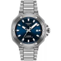 TISSOT 瑞士自动机械男表mm蓝盘米防水不锈钢腕表