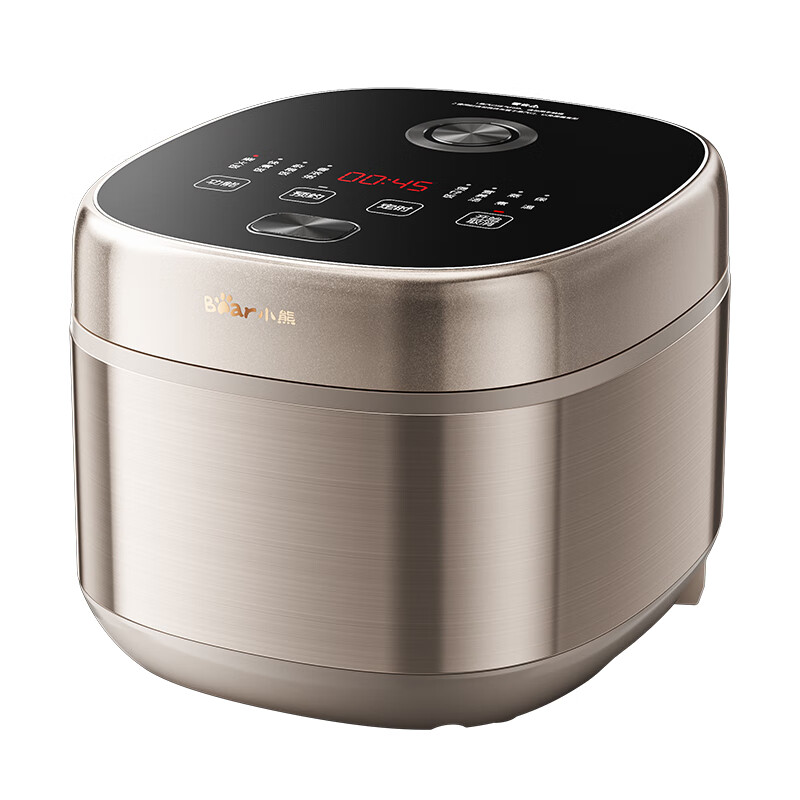 小熊智能银灰陶瓷内胆电饭煲3L触摸控制2-4人圆形底盘加热600瓦高效节能