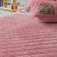 美帮汇欧式加厚夹棉床裙保暖双人床上用品蕾丝床单防滑单件