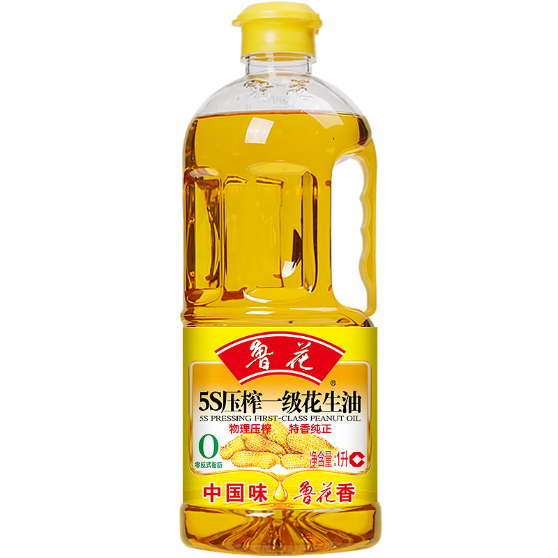鲁花 花生油 5S压榨一级花生油1L