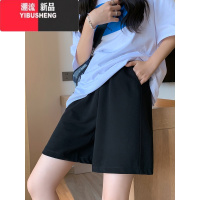 YIBUSHENG短裤女季薄款运动阔腿裤时尚印花中裤透气显瘦休闲通勤五分裤子