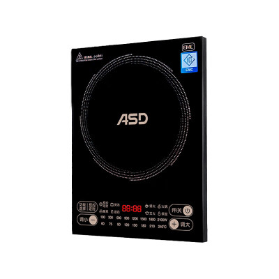 爱仕达ASD智能预约定时电磁炉AI-F2131C 黑色微晶面板2风机过热保护轻奢设计