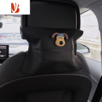 三维工匠汽车车内掌门狗创意可爱扶手箱纸巾盒挂式车载座椅后背纸抽盒装饰 掌门狗蓝帽-黑纳帕皮革包