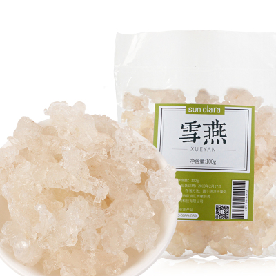 桑克拉（SUNCLARA）雪燕精选植物拉丝雪燕100克瓶装植物燕窝可搭配桃胶皂角米雪莲子银耳组合装营养早餐