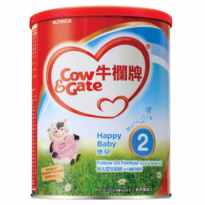 牛栏牌Cow&Gate港版牛栏婴幼儿配方牛奶粉2段（6-12个月）900g/罐有效期至：22年1月起
