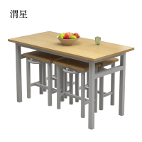 渭星餐桌4人学校食堂小吃店快餐桌椅饭堂防火板桌1200*600*750含椅