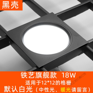 苏宁放心购 格栅灯15x15网格5寸吊顶嵌入式10*10正方形筒灯射灯黑色隔珊灯led