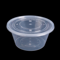 一次性圆形餐盒方形餐盒PP快餐外卖打包饭盒餐盒便当盒1250圆形餐盒200套