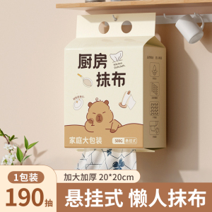 丁晴一次性懒人抹布超大包装悬挂式加大加厚食品级厨房洗碗布干湿两用