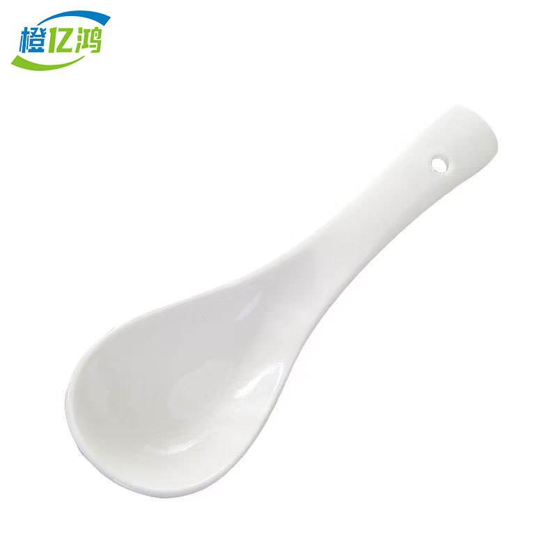 橙亿鸿 包厢餐具纯白骨瓷小汤勺 14*4cm/个