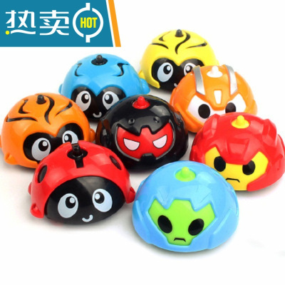 陀螺车玩具迷你小汽车儿童惯性小Q萌小车男孩玩具合金版叠转车真智力小Q陀螺车随机一只选颜色可备注回力玩具