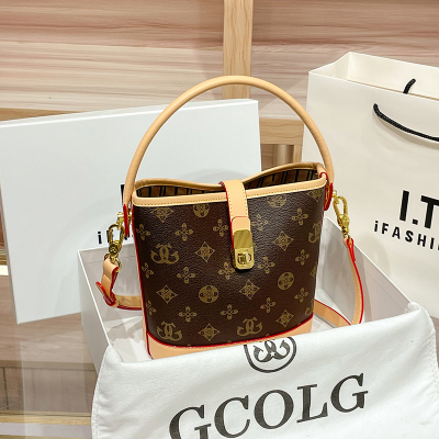 欧美女士包包女2026新款高级感女包印花时尚小众水桶包单肩斜挎包手提包小包