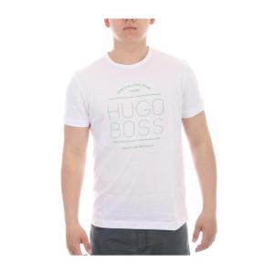 男士圆领短袖白色T恤休闲舒适徽标细节设计