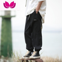 七斓F束脚九分裤男士休闲裤子潮牌哈伦薄款青少年宽松9分小脚裤