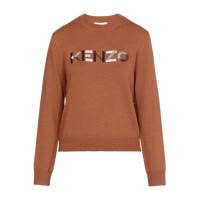高田贤三(Kenzo)棕色羊毛套衫女款圆领长袖刺绣休闲运动卫衣