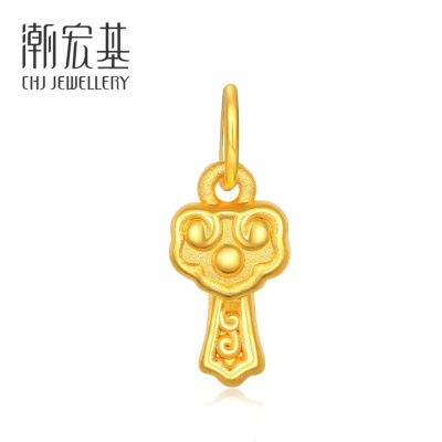 潮宏基小如意吉祥黄金吊坠足金串珠挂坠不含项链送宝宝ZQ约0.5g