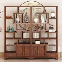 森美人新中式博古架实木中式展示柜隔断玄关茶叶茶室禅意多宝阁摆件书架