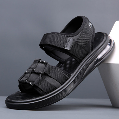 气垫增高凉鞋男士外穿夏季新款真皮休闲沙滩鞋男开车凉拖鞋潮_392