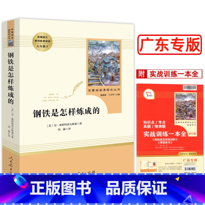 钢铁是怎样炼成的 [正版]广东 钢铁是怎样炼成的初中原著完整版人民教育出版社 学生课外阅读书籍八年级下册人教版经典文学名