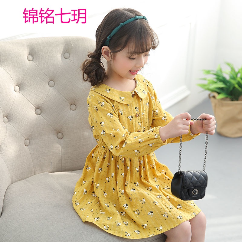 锦铭七玥女童装洋气连衣裙春装2018新款儿童裙子公主韩版春款女宝