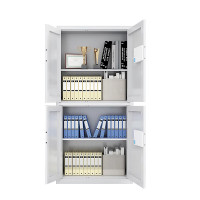 格具(GEJU)加厚钢制瓷白色通双节无斗电子密码锁保密柜资料档案柜