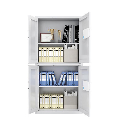 格具(GEJU)加厚钢制瓷白色通双节无斗电子密码锁保密柜资料档案柜