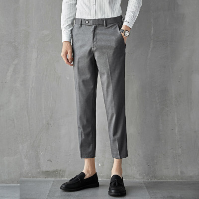 梵克公牛休闲裤男2021新款男士纯色休闲裤子男装流七分裤常规裤男式西裤裤