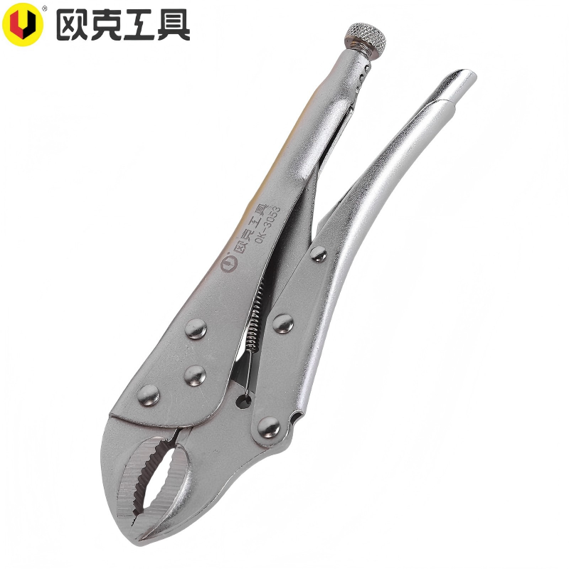 欧克(Ouke)圆口大力钳微调螺杆旋钮固定夹持钳10英寸250mmOK-3053把