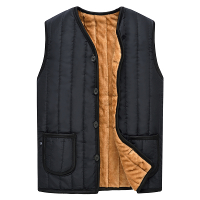 中老年加绒加厚棉马甲坎肩爸爸保暖棉背心外套大码内胆男装爷爷装威珺