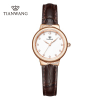 天王手表 女士石英表精致气质女表时尚休闲ins风圆形女士腕表3951