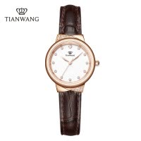 天王手表 女士石英表精致气质女表时尚休闲ins风圆形女士腕表3951
