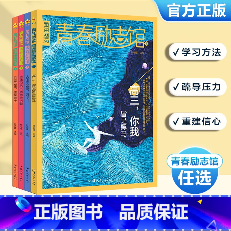 4本套装 高中通用 [正版]2024版疯狂阅读青春励志馆1234高三你我皆是黑马人生不如意你是公主也是骑士普通但热气腾腾