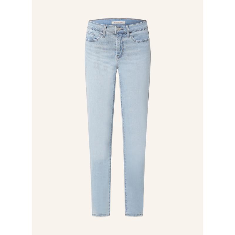 Levi's女士修身显瘦直筒牛仔裤高腰拉链五口袋设计