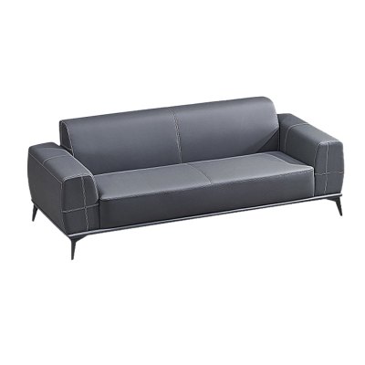 翌嘉 YJ-20121 办公沙发洽谈接待商务沙发深灰色三人位西皮