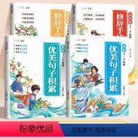 [4册]优美句子积累+修辞手法(初*高级) [正版]优美句子积累大全小学生一年级二年级三年级四五六年级人教版好词好句好段
