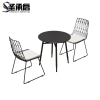 圣承启 露天桌椅套装 黑色一桌两椅 套