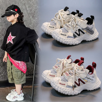 2026春夏新款时尚百搭男童框子鞋镂空单网中大童女童运动鞋老爹鞋