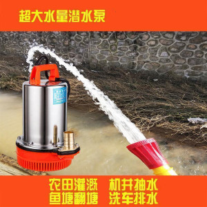 汐岩充电式潜水泵户外浇菜浇地抽水泵农田灌溉浇水泵农用抽水泵抽水机 12v直流潜水泵不带管子